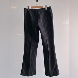 Wash & go polyester boot cut pants EUC size 9/10 black pin striped